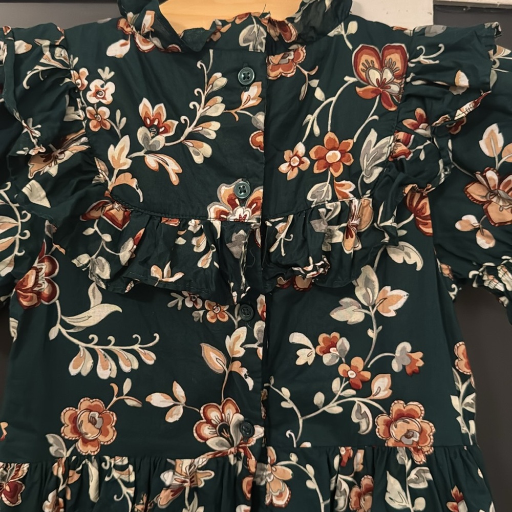 Janie & Jack 6T Floral Green Girls Dress - Picture 9 of 9